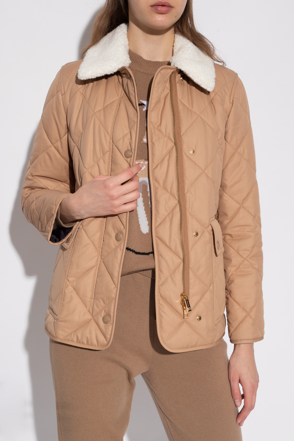 Burberry quilted 2024 jacket beige